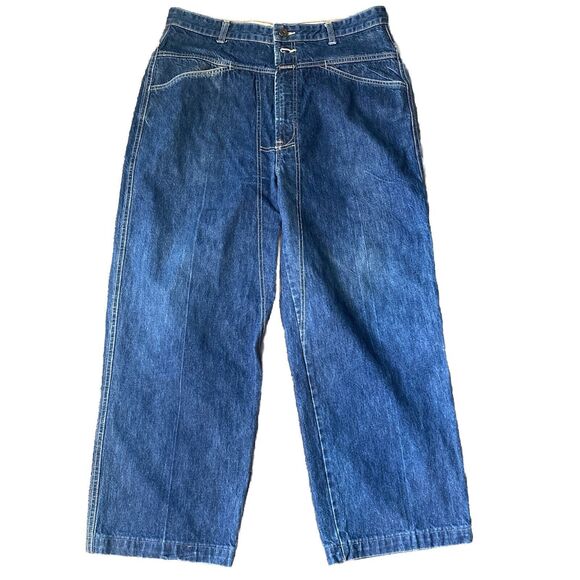 Marithe Francois Girbaud Wide Leg Vintage Denim Jeans SZ 36m X 27 MENS Y2K 2000 - Picture 1 of 8